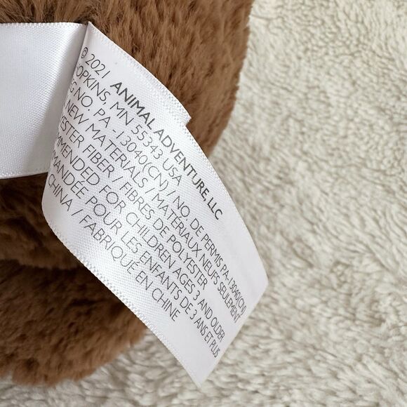 Animal Adventure Brown Teddy Bear Heart Foot 10” Stuffed Animal Toy 2021 - Picture 5 of 6